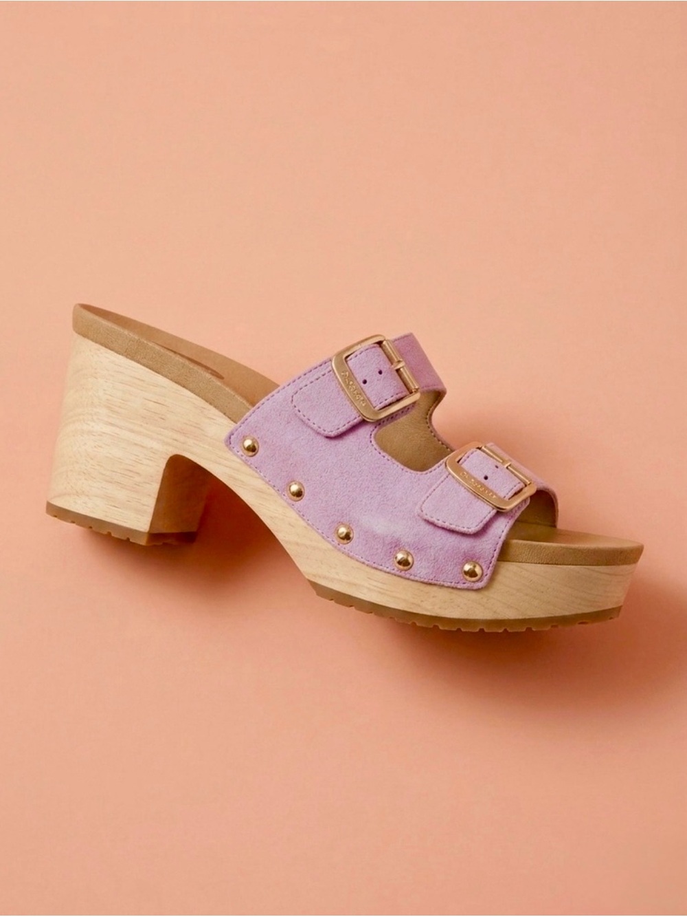 Dr. Scholl's "Original Vibe" Lilac Purple Suede Wood Clogs Sandals Mules 10